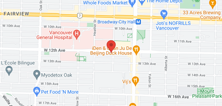 map of 606 750 W 12TH AVENUE